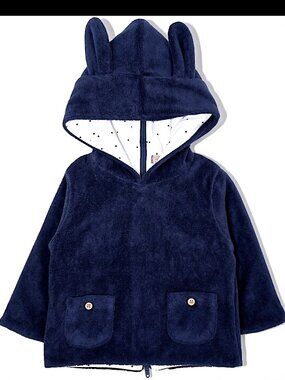 NWT Baby’s Emile et Ida Fleece Hoodie w/ Animal Ears, Size 12 Months